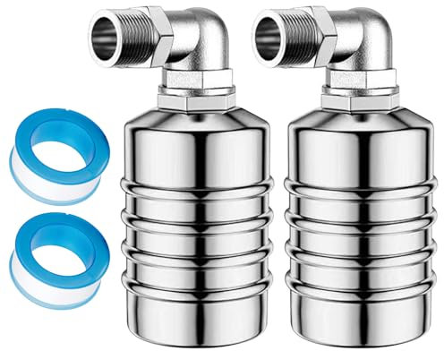 2 Pièces Vanne à Flotteur Automatique,3/4 Pouces Robinet Flotteur en Acier Inoxydable 304,Vanne à Flotteur de Contrôle de Niveau D' Entièrement Automatique,Vanne Flotteur pour Piscine de Réservoir (L)