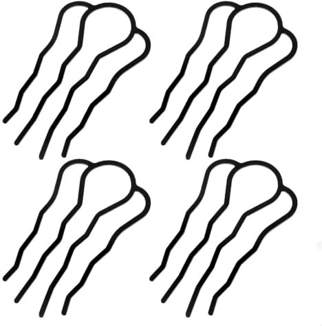 Forme de U Épingles à Cheveux en Métal,4 PCS Dents Épingle à Cheveux Fourchette à Cheveux Chignon Pince a Chignon Barrette Peignes Latéraux pour Femme Fille