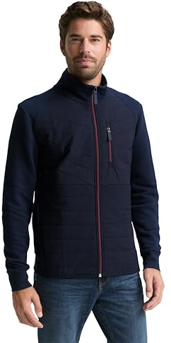 Tom Tailor Herren 1047772 Hybrid Sweatjacke mit Steppung