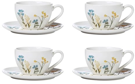 Lenox 896612 Wildflowers 8-Piece Espresso Cups & Saucers Set