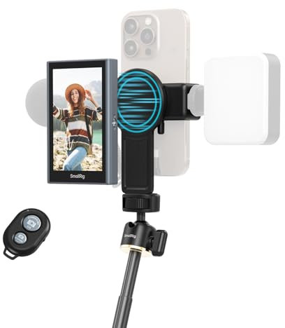 SMALLRIG Phone Vlog Selfie Monitor Screen for iPhone & Android(Support 4K), w/Magnetic Phone Holder Clip Mount & Wireless Remote, Sync Rear Camera for Selfie Vlog Live Stream Phone Filmmaking - 4851