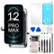 TSIOFO Écran pour iPhone 12 Pro Max 6,7,pour iPhone 12 Pro Max LCD Display Écran Tactile Digitizer Assembly avec Kit De Réparation Complet + Protecteur D'écran