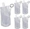 Gosknor 5pcs Hiking Collapsible Water Bottles with Spring O Clip, 1L Foldable Backpacking Water Bottle BPA-Free Liquids Storage Container Bag Jug for Traveling Camping Cycling Mountaineering (Clear)