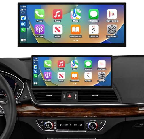 Ninetom 12.3 CarPlay Car Stereo for 2014-2019 Audi Q5 with MIB System | HD Linux Car Stereo, Car Radio Supports Wireless CarPlay, Android Auto, Mirrorlink, Camera, Siri, Retains factory functions