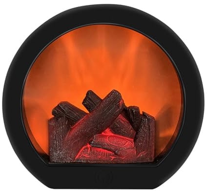 Tischkamin-Licht – Mini-Kamin, elektrische LED-Dekoration mit realistischer Flamme für Schlafzimmer, Eingangsbereich, Innen- und Außenbereich, Terrasse