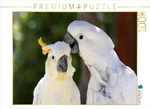 CALVENDO Puzzle Gelbhaubenkakadu und Weißhaubenkakadu | 1000 Teile Lege-Größe 64 x 48 cm Foto-Puzzle für glückliche Stunden