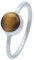 mantraroma Silber Ring Damen 925 Tigerauge Edelstein braun schlicht modern