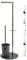MSV Bergamo Stand Garnitur WC Bürste Rollenhalter Toilettenbürste Klobürste Klopapierhalter aus Edelstahl und Glas Grau 3in1, Grey