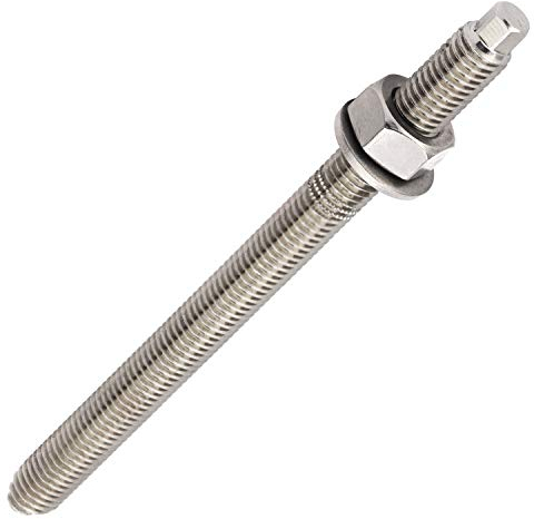OPIOL QUALITY® Ankerstangen M20x260 mm aus Edelstahl A4 V4A (10 Stück) Gewindestangen Dübel Verbundanker Verbundankerstange Bolzenanker Schwerlastanker