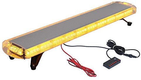 Justech 88LED Rundumleuchte Notfall Licht Warnblinklicht Emergenecy Warnung Alarm Warnlicht 21Module Bernstein Digitalanzeige Steuerschalte 88W 12/24V 5m Warnlicht für PKW Fahrzeug KFZ LKW Anhänger