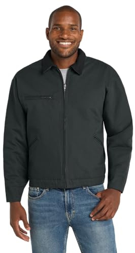 CornerStone Unisex Duck Cloth Work Jacket | Zip Up Outerwear for Men & Women, Durable Construction, Multiple Pockets, Outerwear, Charcoal, L