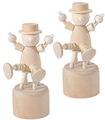 jojofuny 's 2pcs Holz Clown Ornament Kunstwerk Für Einzigartige Desktop Ornament Made