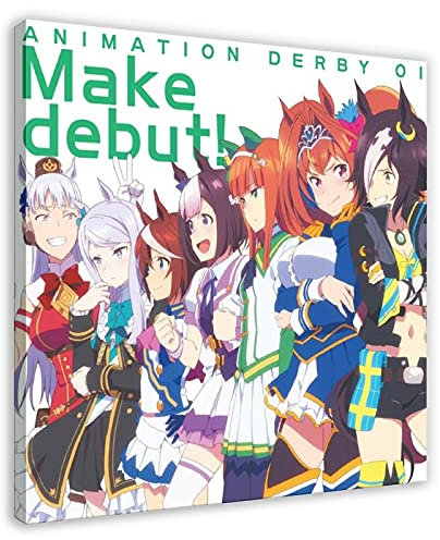 Anime-Poster Uma Musume Pretty Derby 10, Leinwandposter, Schlafzimmer, Dekoration, Sport, Landschaft, Büro, Raumdekoration, Geschenk, 70 x 70 cm, Rahmen:
