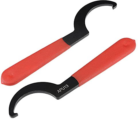 uxcell C Type Wrench Spanner for APU13 CNC Lathe Keyless Drill Chuck, with Red Non-Slip Handle 2pcs