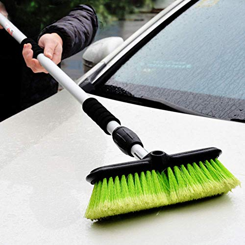 WLABCD Autowaschbürste Mit Bequemem Griff, Wassergespeister Teleskopstange, Gartenschlauchbefestigung Mit Weichen Borsten, Zuhause, Wohnwagen, Lkw,C