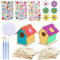 LAMEK 2 Pack Bird House Kits for Kids - Make Your Own Wooden Art and Craft for Girls Boys - DIY Build and Paint Ornaments for Spring Summer Garden Outdoor Activities Project