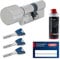 ToniTec Set aus ABUS Schließzylinder EC880 inkl. 3 Schlüssel modular verschiedenschließend Knaufzylinder 35/45K|Türzylinder Sicherheitsschloss mit Sicherungskarte und ToniTec Pflegespray