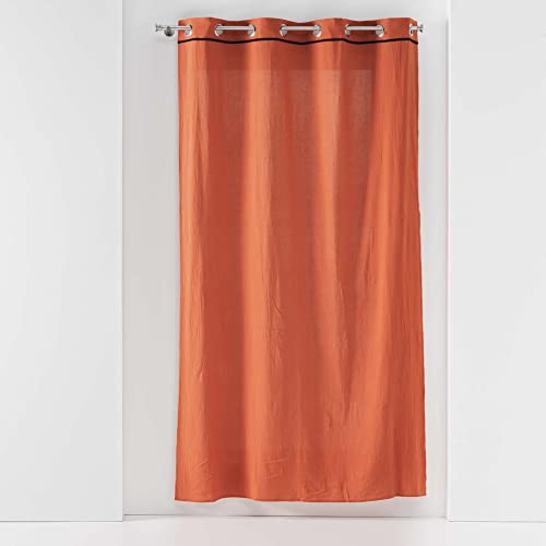 Douceur d'Intérieur, Ösenvorhang (135 x 240 cm) Linette Terracotta, Gewaschene Baumwolle