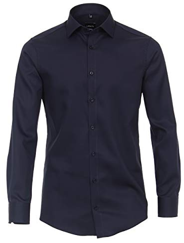 Venti Herren Twill Hemd unifarben extra Langer Arm 72cm Modern Fit
