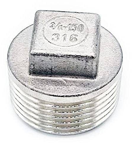 G3/4 BSP Male Square Head Plug 316 Stainless Steel