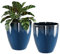 QCQHDU Plant Pots Set of 2 Pack,10 Inch Plant Pot for Indoor and Outdoor Plants with Drainage Hole,Flower Pots Modern Decorative Planter for Garden Plants(Blue)