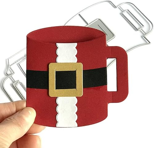Gowxs Weihnachts-Becher-Stanzschablonen für Kartengestaltung, Stanzformen, Schablonen für Basteln, Scrapbooking, Fotoalbum, dekorative Prägepapier-Stanzformen für Kartengestaltung, Vorlagen