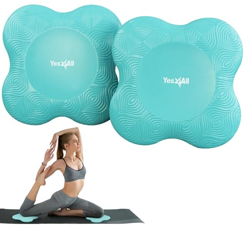 Yes4All VZ3Q 2PCS Yoga-Knie-Pads Extra Dick, Yoga-Knie-Pad für Pilates-Übung, Kissen Knie Ellbogen Matte Zubehör für Frauen Männer Fitness Reisen (Türkis)