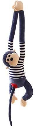ISAKEN AFFE Plüschpuppe, Süßer Langarmiger AFFE Plüschtier Kindergeschenk Gibbon Puppenspielzeug Hängende AFFE Stofftier Kissen Soft Toy Geburtstag Geschenk für Kinder Mädchen Junge