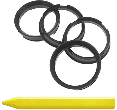 4X Zentrierringe 72,6 x 63,4 mm Dunkelbraun Felgen Ringe + 1x Reifen Kreide Fett Stift