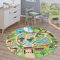 Paco Home Kinderteppich Teppich Rund Kinderzimmer Spielteppich Straßenteppich Modern rutschfest Junge Mädchen, Grösse:200 cm Rund, Farbe:Beige