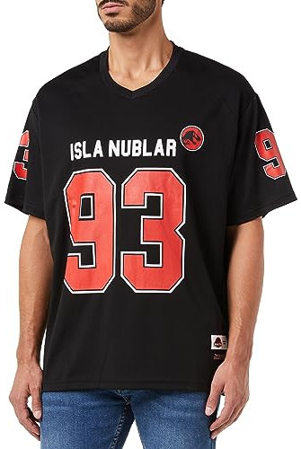Jurassic Park T-Shirt Homme Replica Sport US Baseball « Jurassic Isla Nublar » MEJUPAMTS117, Noir, Taille M