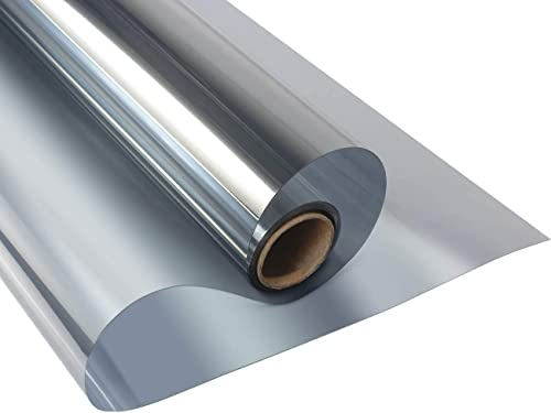 Film Miroir Fenêtre sans Tain Anti Chaleur Anti UV Film fenetre Anti Regard Protection de la Vie Privée pour Fenêtre Bureau Maison Magasin