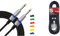 Tiger GTC4-06 6 Metre 20 Foot - 6.35mm 1/4 Inch Jack to Jack Lead Guitar Instrument Cable with Interchangeable Coloured Loops & Stagg SMC6 6 metre standard microphone cable