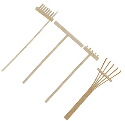 Cabilock 4 Stück Mini Zen Garten Sandrechen Aus Bambus Rechen Mit Vielseitigen Griffen Dekorative Sandtisch Zubehör Für Meditation DIY Kreativspaß Und Schreibtischdeko