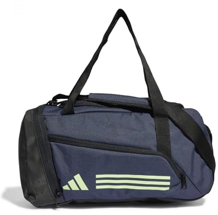 adidas Mixte Essentials 3-Stripes Duffel Bag, Shadow Navy/Green Spark, XS