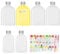 GVSAVY 6 Pack Clear Juice Bottles (100ml+200ml), 1 Fruit Sticker, Flat Beverage Container, Drink Empty Bottle With Aluminum Lid, Reusable Transparent Flat Bottle, Suitable For Milk, Juice