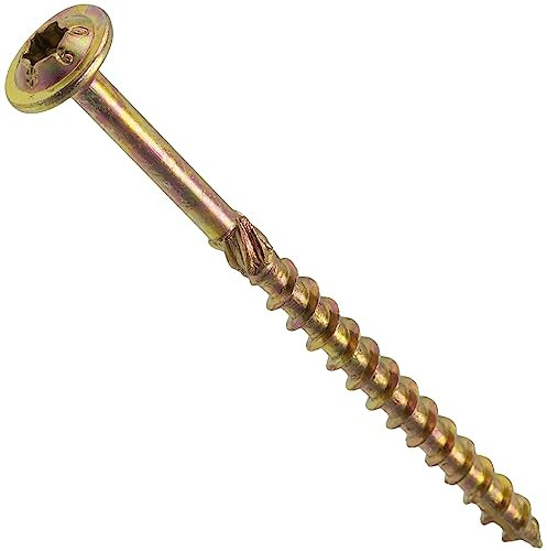AERZETIX - C67440 - Lot de 50 Vis à bois Ø4x60mm à tête large bombée - à empreinte étoile Т20 - en acier zingué - menuiserie, contreplaqués, agglomérés, mélaminés