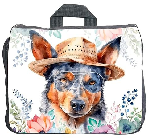Cadouri Hundezubehörtasche mit Australian Cattle Dog - Aufbewahrungstasche mit Hunderasse für Hundebesitzer - originelles Geschenk - handgefertigt