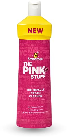 Home Stuff Pink Stuff Cream Cleaner Perfect for Hard Surfaces, Penetrates & Removes Grease, Grim Leaving Shiny Cleaning Results, 100% Natural Cleaning Particles, 500ML