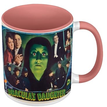 Tasse in Premium-Qualität, Rosa – Die Tochter von Dracula Altes Filmposter Retro Poster Kino Vintage – Tasse mit Henkel und farbigem Innenraum