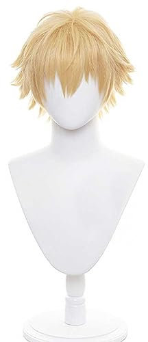 Anime Cosplay Wig Denji Golden Short Halloween Costume Cosplay Wig,For Christmas Carnival Party
