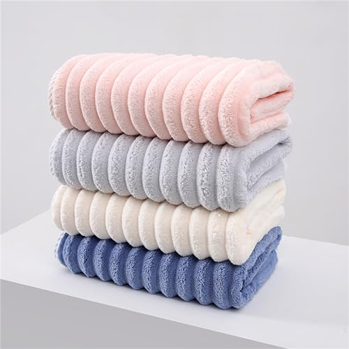 SOFTBATFY Weiche Badetücher Set, Mikrofaser gerippte übergroße Badetücher Extra groß für Badezimmer, Haus, Hotel, Spa, Strand, Pool, Fitnessraum (Pink, 8-Piece Towel Set)