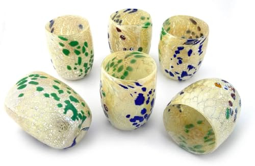 Casa Padrino set di 6 bicchieri da acqua di lusso in vetro cristallo di Murano bianco Ø 8 x A. 10,5 cm - Fatto in Italia