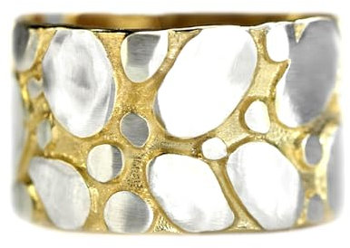 GOLDENE KÜSTE. Bicolor Ring aus Sterling Silber und Gold (XS-M)