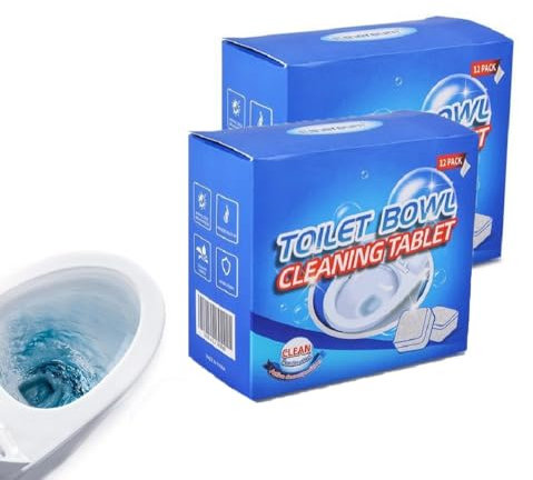 Pastillas efervescentes para limpieza de inodoros, limpiador de inodoros, limpiador efervescente multifuncional, limpiador potente para manchas de inodoros, ambientador de inodoros (2 box)