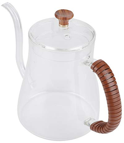 600ML Glass Gooseneck Kettle Coffee Dripper, Heat-Resistant Tea Pour Over Kettle, Ergonomic Handle for Home, Kitchen, Office, Coffee Shop, Tea House
