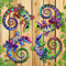ULENDIS Metall-Gecko-Wanddekoration, 20 cm, Eidechse, Outdoor-Wandkunst, Zaundekorationen für Terrasse und Hof, bunte Hängedekoration für Garten, Wohnzimmer, Schlafzimmer, Terrasse, Balkon, 4 Stück