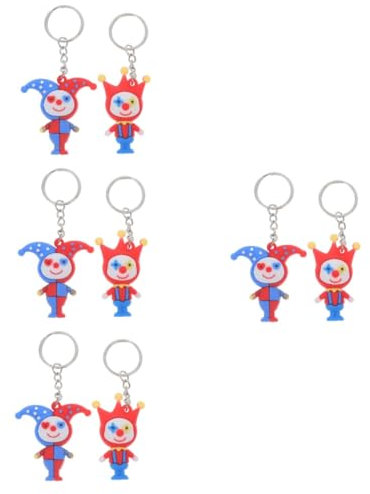 ibasenice 8 Stück Clown Puppen Schlüsselanhänger Autoschlüssel Lustiger Puppen Schlüsselanhänger Taschenanhänger Clown Schlüsselanhänger Clown Figur Schlüsselanhänger Feiertags
