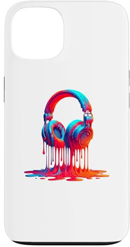 Custodia per iPhone 13 Dripping Paint Cuffie Musica Canto Cantante Canzone