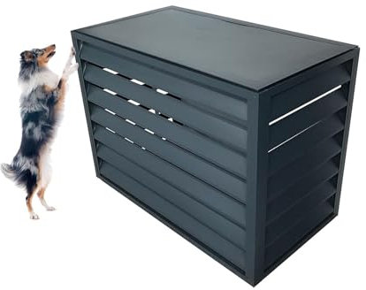 Pucaru Verkleidung Klimaanlage Außengerät, Klimaanlagenständer aus Aluminiumlegierung, Regen- und Sonnenschutz, Sichtschutz for Poolausrüstung(Grey,100 * 50 * 70cm)